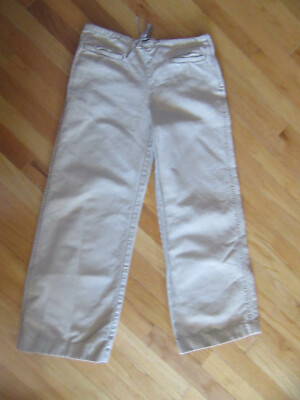 Weekend Max Mara Cotton Linen Wide Leg Pants in Beige Size 6 