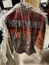 Tony Alamo Denim Jacket Med New New York Rhinestone Statue Twin Towers Apple