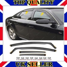 Window Visor Wind Deflector with clips For AUDI A4 B8 SALOON 2007 TO 2015