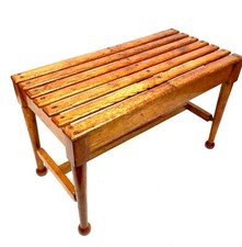 Antique Wooden Original Hotel Used Oak Luggage Rack Storage / Table / c.1900