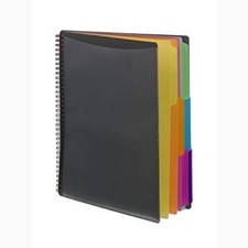 Poly Project Organizer, Letter Size, 1/3-Cut Tab, Gray with Bright 12 Pocket