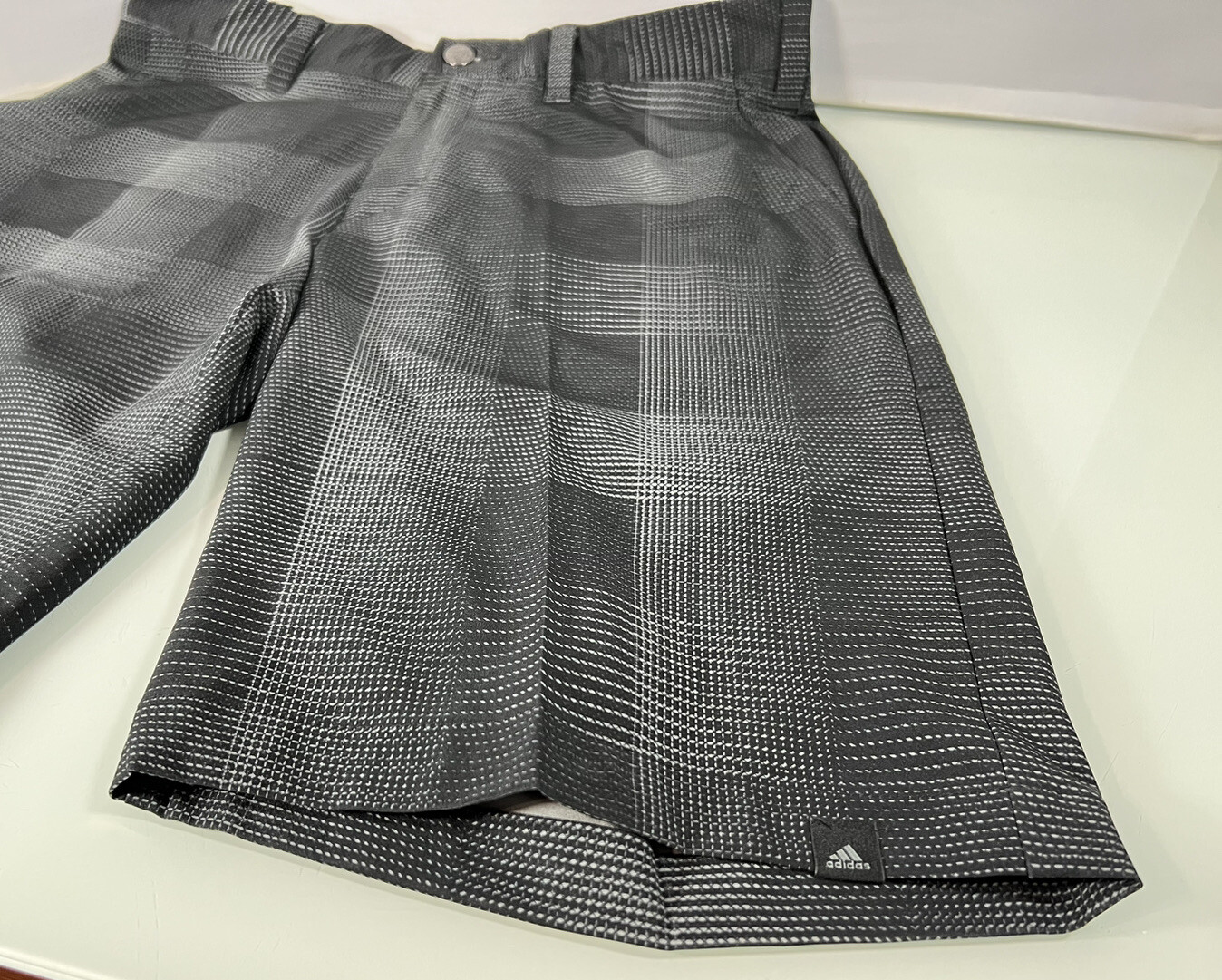 Adidas Mens Ultimate 365 Pleated 10â Inseam Black/Grey Plaid Golf 