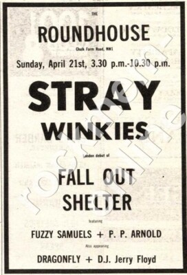 Stary Winkies Fall Out Shelter P.P. Arnold Camden Roundhouse London MM4* Advert