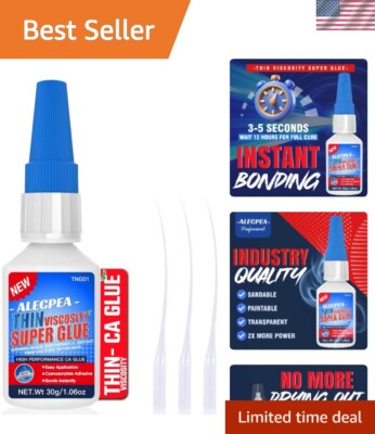 Quick-Drying 30g CA Glue with Micro-Tips for Professional Crafting & Repairs