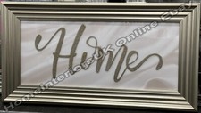 "HOME" marble effect background with liquid art & champagne step frame picture