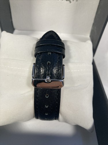 Reloj Steel by Design Live Your Dream Acero Inoxidable Cuero Negro Nuevo en Caja - Imagen 3 de 7