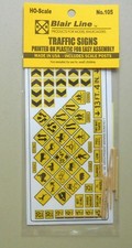 YELLOW WARNING SIGNS HO SCALE TRAIN LAYOUT DIORAMA BLAIR LINE 105