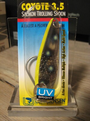Luhr Jensen Coyote 3.5 Salmon Trolling Spoon - Fluorescent Chartreuse / Green UV