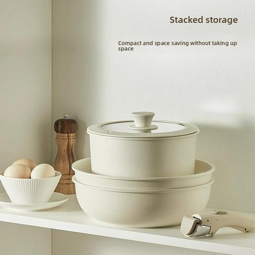 5 in 1 Removable Household Cooking Pot' Ceramic Cookware Non-stick Pan' Set K2F1 - Picture 5 of 18