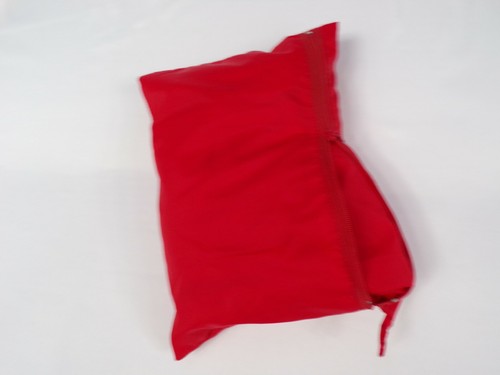 Vintage Hong Kong SKYR Packable Ski Pants Red Nylon Zip Original Stuff Sack D22 - Picture 11 of 11