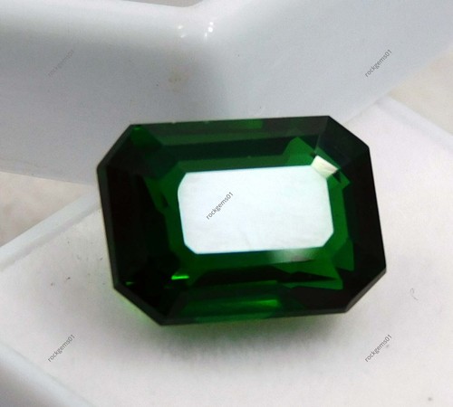 Natural Tsavorite Garnet 8-10 Ct Emerald Cut Green Certified Loose Gemstone - Picture 4 of 6
