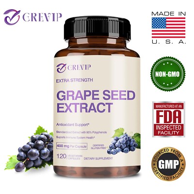 120pcs Grape Seed Extract 400mg-95%Polyphenols Antioxidant
