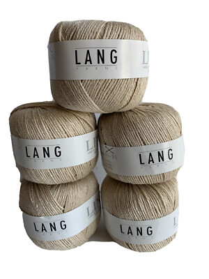  Lang Yarns Lino 100% Linen Switzerland 50 g/115m  color 3202 tan - 5 skeins 