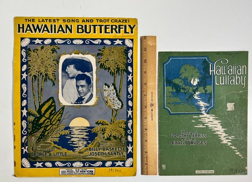 Lote 7 partituras antiguas tema hawaiano c.1917-30s | ukelele | arte isleño - Imagen 19 de 19