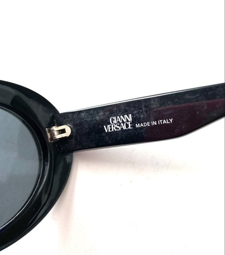 Damen Vintage Retro Versace Mod 403 Schwarz Oval Sonnenbrille Brille - Bild 8 von 8