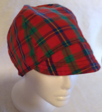 Vintage 1960's Handmade Child's Reversible Cloth Hat Cowboys Checkered Prop