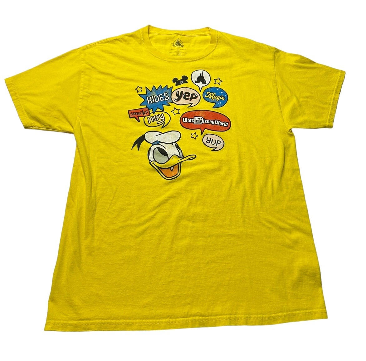 Disney Parks Donald Duck Pop Art Walt Disney World Yellow T-shirt