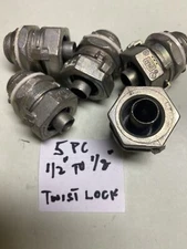 5 Pc1/2” K/O To 3/4”Shielded Cable Liquid Tite Electrical CONNECTORS Twist Lock