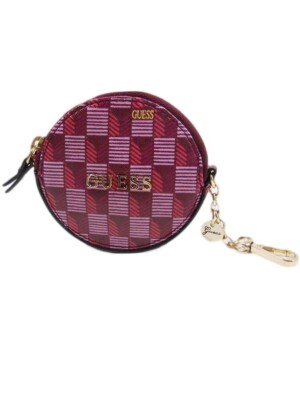 Portamonete Portachiavi Rotondo Guess Scacchi Viola A28/16