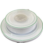 36 pc SHABBY CHIC Summer Green White Disposable Dinner and Dessert Plates NEW