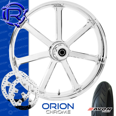 Rotation Orion Chrome Custom Motorcycle Wheel Front Package Harley Touring 23''