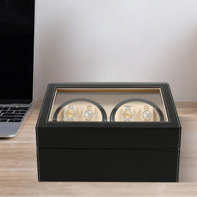 4+6 Luxury Automatic Rotation Watch Winder Leather Storage Case Display Box Gift