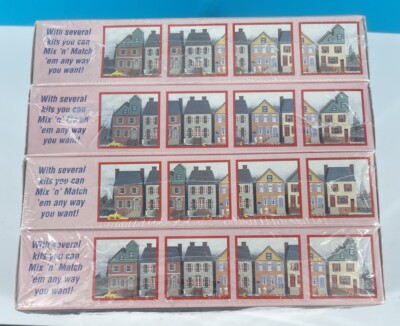 New IHC HO Scale Mix 'n' Match Mason House Buildings Background Kit ALL FOUR NIB