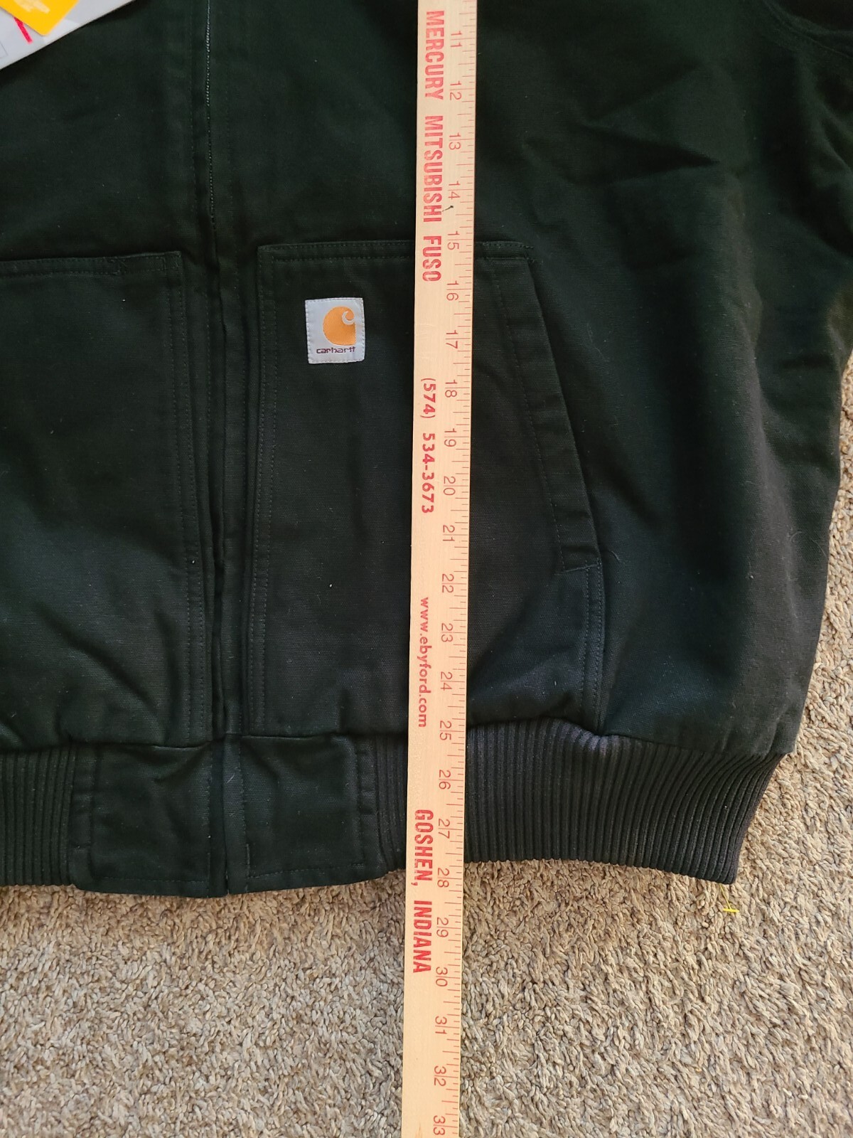 Carhartt Mens Active Large Jacket J1302XL Black Washed Duck Insulated