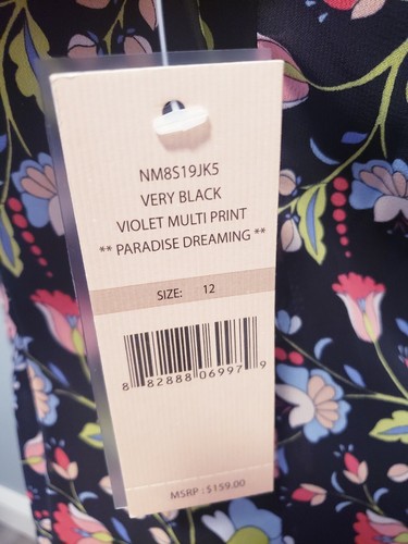 NWT Nanette Lepore Paradise Dreaming Very Black Violet Dreaming Size 6 - Picture 8 of 11