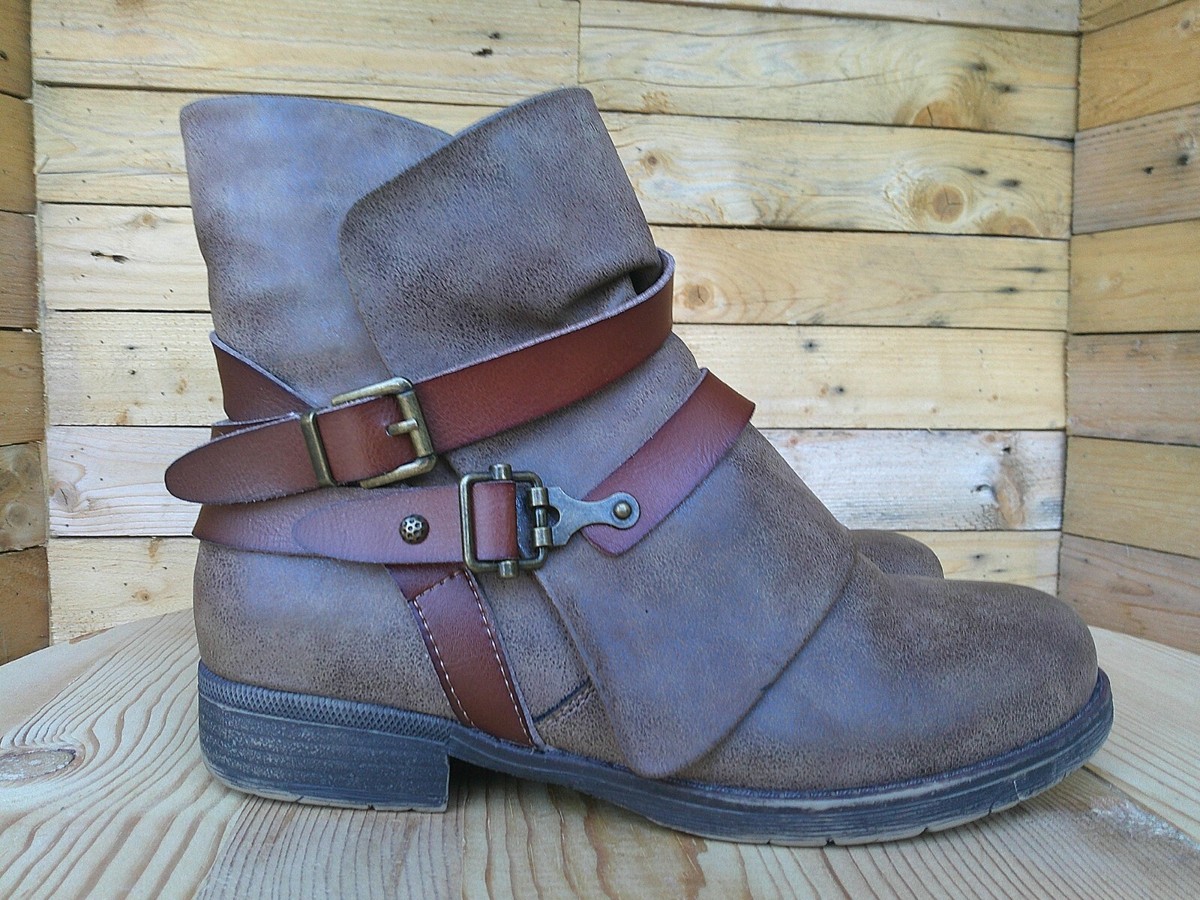 Pop Boots Womens 10 Divinity Biker Booties Brown Faux Leather