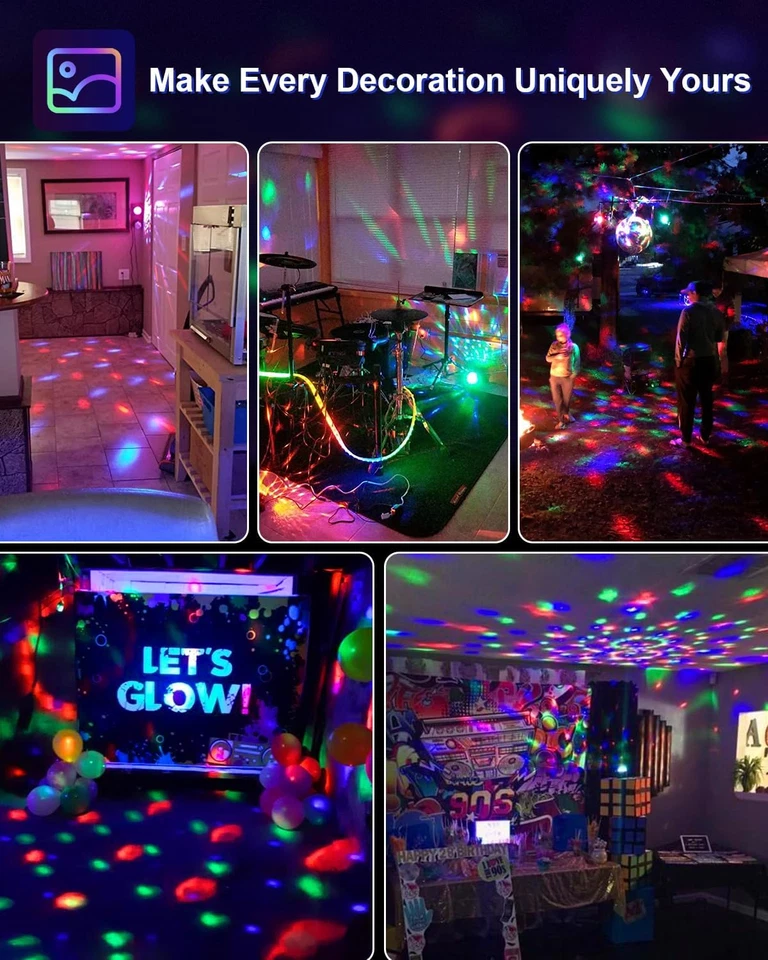 Luditek Sound Activated Party Lights with Remote DJ Lighting, Disco Ball Strobe  - Image 4 of 4