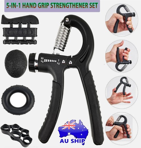 Hand Grip Strengthener Set Wrist Finger Forearm Exercise Resistance Gripper Kit - Picture 3 of 11