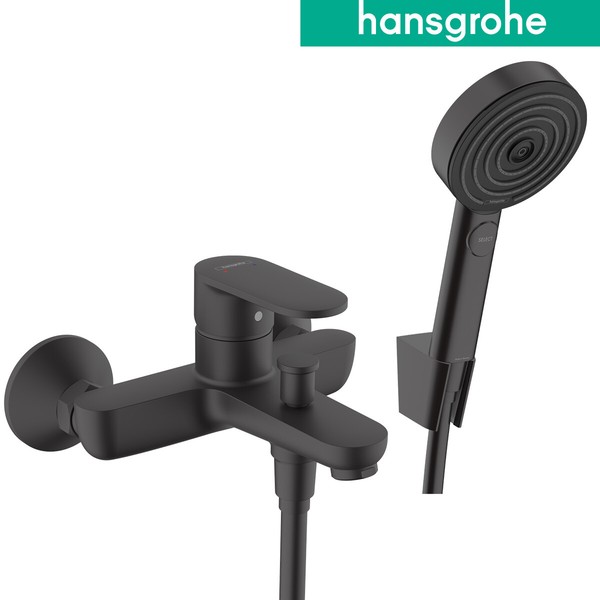 Hansgrohe Vernis Blend Badewannenarmatur Schwarz Wannenarmatur Wanne Handbrause-image