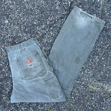 Vintage faded green Carhartt mos work wear carpenter pants