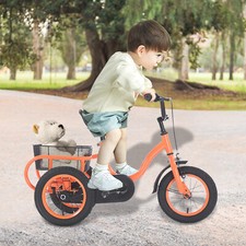 Triciclo 12 Pollici 3 Ruote Bambini Bici per Ragazzi Ragazze Bicicletta Single Speed