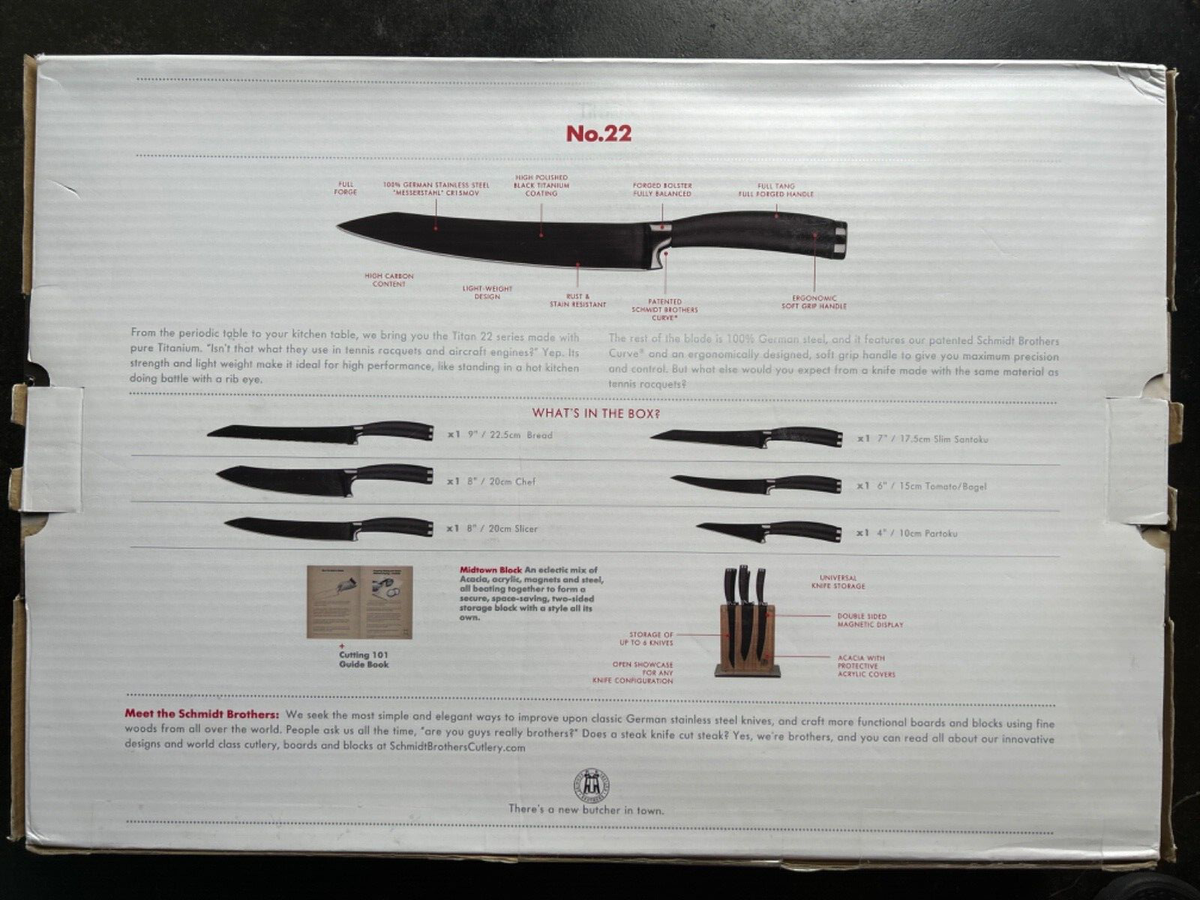 Schmidt Brothers, Cutlery 22-Series 7-Piece Magnetic Knife Block