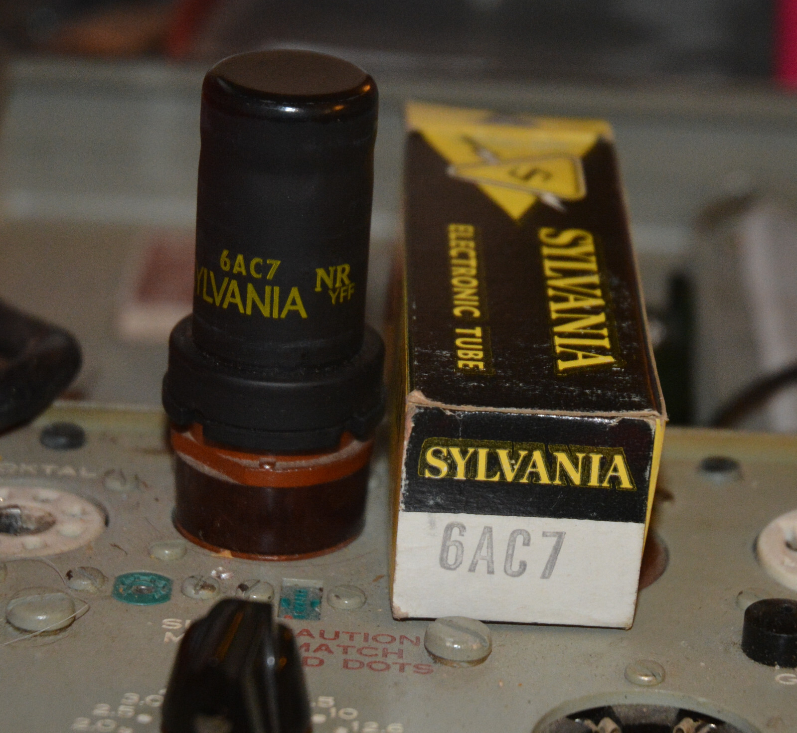 Sylvania 6AC7 Vacuum Tube NOS Tested Good on TV-7D/U Tester