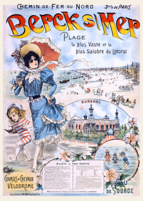 Ancienne Affiche Publicitaire Originale Berck-Plage – Chemin De Fer Nord – Vintage France