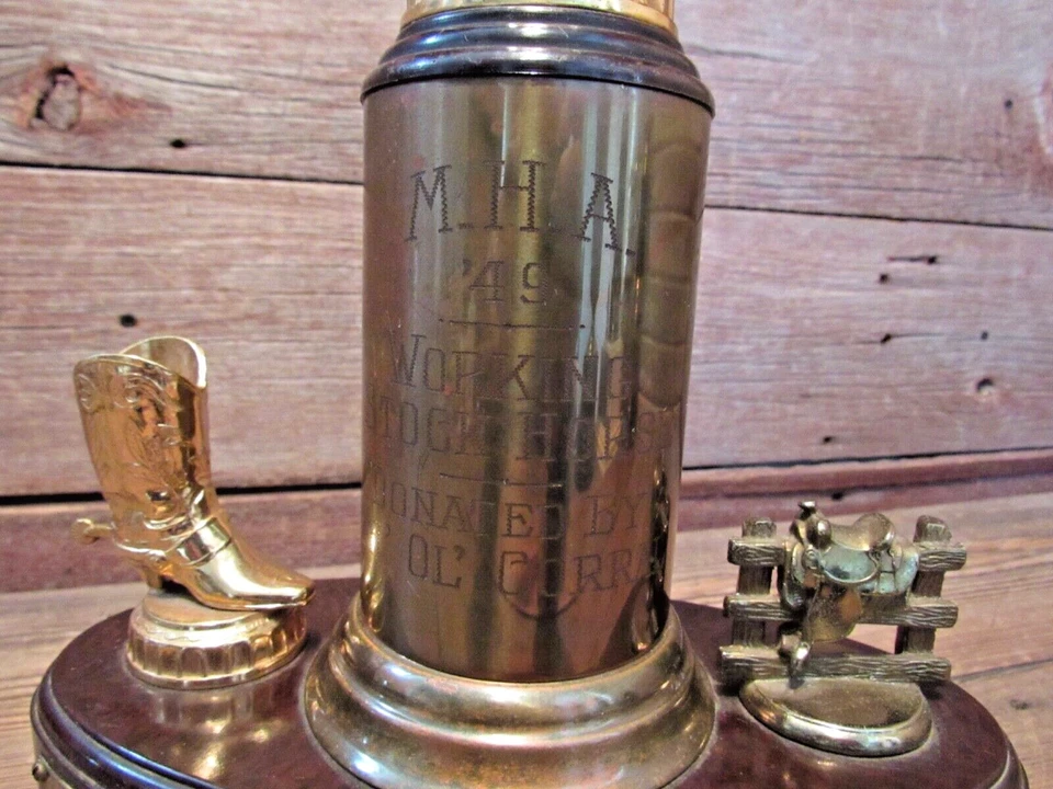 Vintage 1940's Cast Metal Horse M.H.A. Working Stock Horse THE OLD CORRAL Trophy - Image 2 of 4