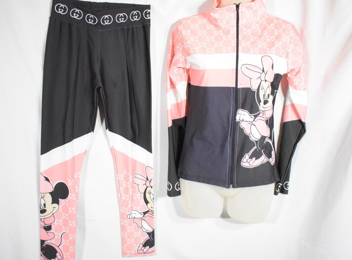 Disney-Inspired Minnie Mouse Activewear Set - Size S (Leggings and Jacket)
