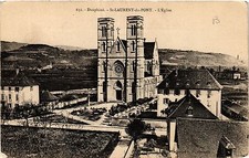Old postcard AK Dauphiné - St-LAURENT-du-PONT - L'Église (433929)