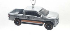 Christmas Ornament for 2022 Ford F-150 Lightning Silver with stripe