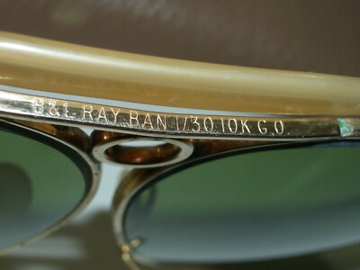 1970's VINTAGE B&L RAY BAN 1/30 10K GO RB3 TRU-GREEN SHOOTERS