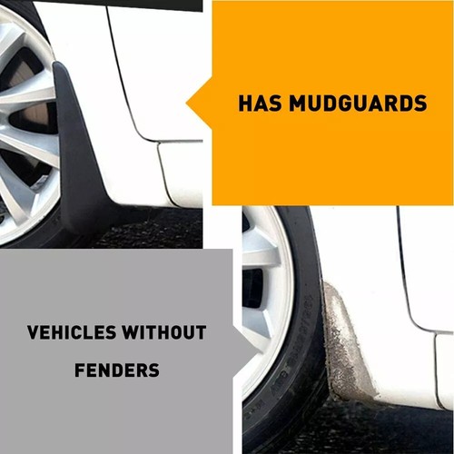 EVA Plastic Wearing Mud Flaps Splash Guards Fit For Car Front & Rear Fender 4PCS - Foto 6 di 8