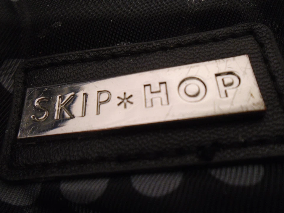 Skip Hop Riverside Light Backpack Black Grey Dots Bottle Diaper Bag Changing pad - Image 2 of 4