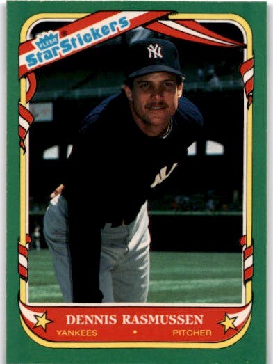 DENNIS RASMUSSEN 1987 Fleer Star Stickers #95 New York Yankees