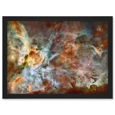 Hubble Space Telescope Carina Nebula Colourful Starbirth Region Framed Art A4