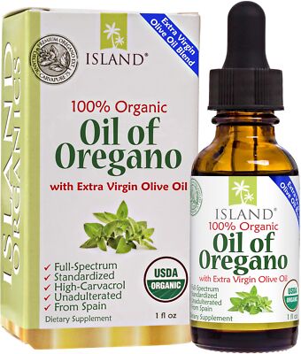 Island Nutrition Oil of Oregano Organic Liquid Drops 1 fl oz - Blend of Organ...