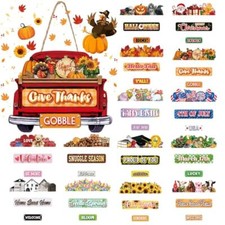 43 Pcs Interchangeable Welcome Sign Seasonal Truck Decor Holiday Wooden Front