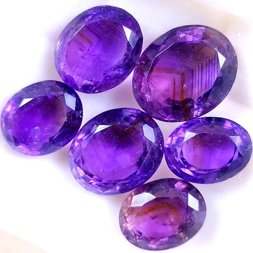 6Pcs 56Ct Natural Amethyst Faceted Cabochon Gemstone Lot 16x14 13x9mm #R-10491 - Picture 2 of 7